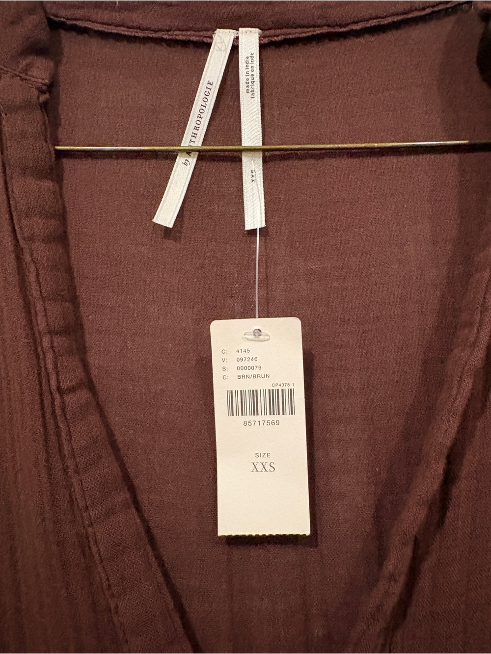Anthropologie Celandine Kallie Flowy Maxi Dress in Hot Fudge XXS NWT - Picture 4 of 4